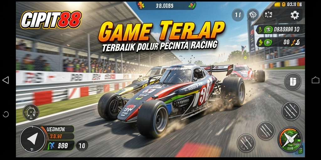Screenshot utama CIPIT88 menampilkan aksi balapan yang seru dan mendebarkan.