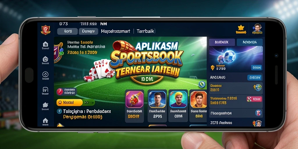 Screenshot D73 menampilkan momen taruhan seru dalam game Sportsbook.