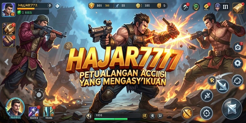 Tangkapan layar utama HAJAR777 menampilkan aksi pertarungan yang mendebarkan.