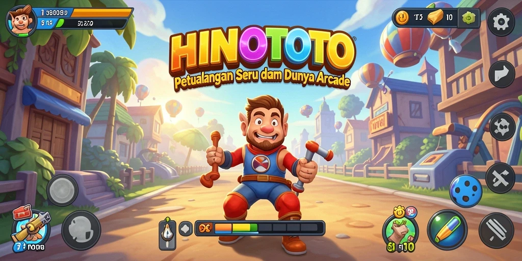 Tampilan gameplay HINOTOTO yang penuh aksi dan warna.