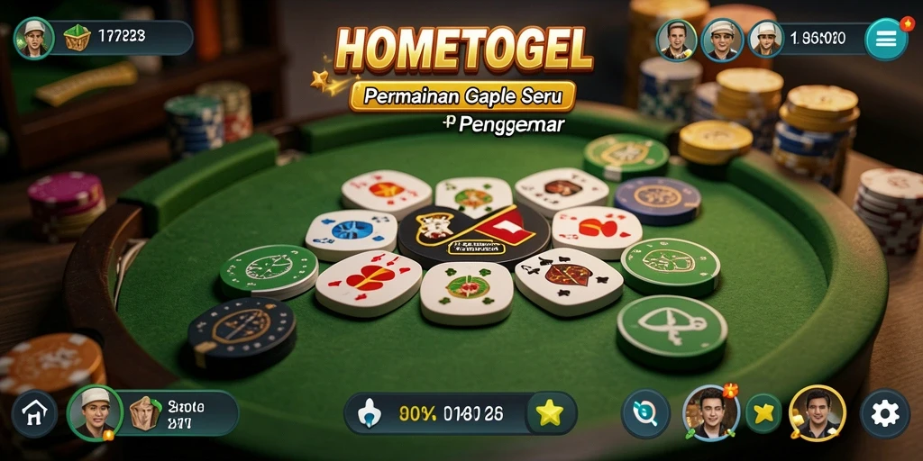 Gameplay seru HOMETOGEL dengan pemain Gaple aktif.