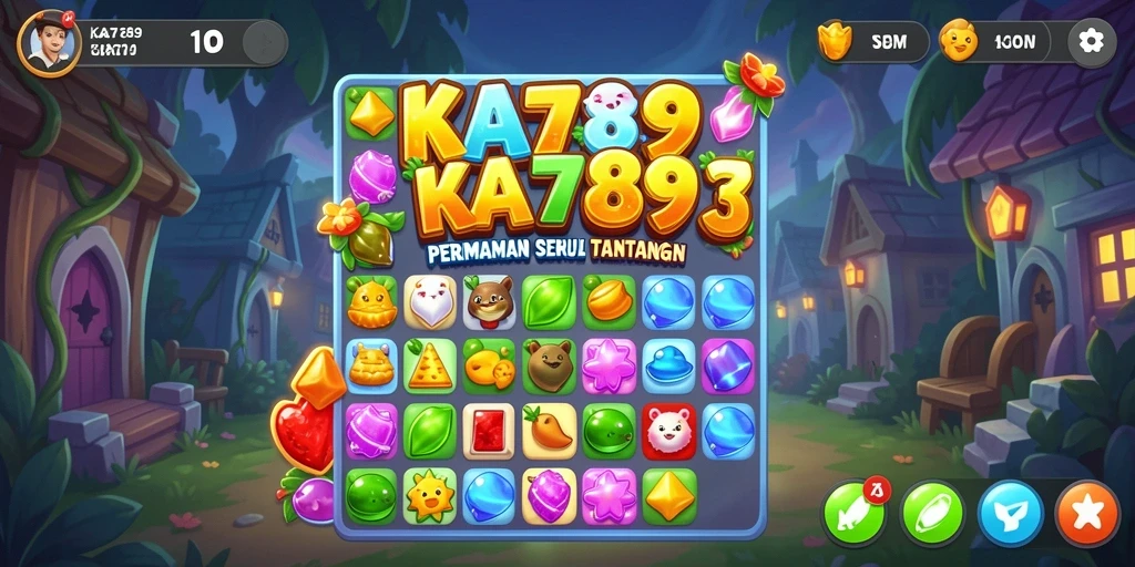 Screenshot menunjukkan gameplay seru dalam permainan Match-3 KA789.