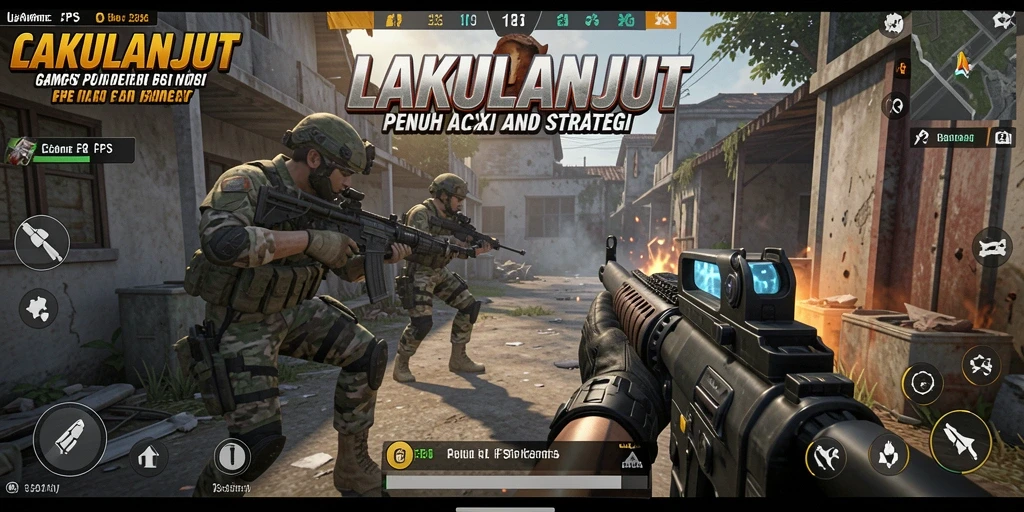 Tampilan gameplay mendebarkan dari <strong>LAKULANJUT</strong> yang menunjukkan aksi tembak-menembak.
