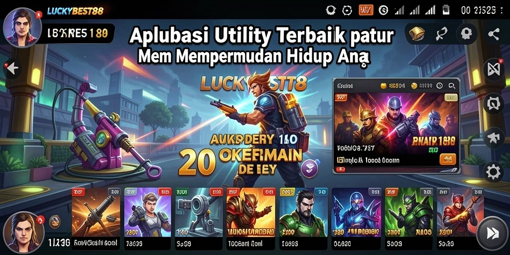 Screenshot utama LUCKYBEST88 menampilkan antarmuka aplikasi yang intuitif.