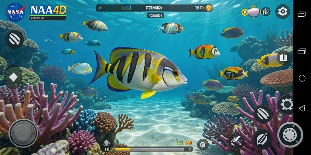 Tangkapan layar gameplay NASA4D menampilkan aksi menembak ikan yang seru.