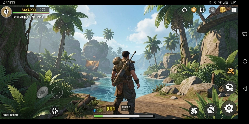 Screenshot gameplay SAYAP33 menunjukkan petualangan seru di dunia terbuka.