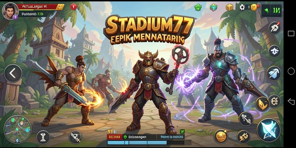 Tampilan gameplay seru dan menantang di STADIUM77.