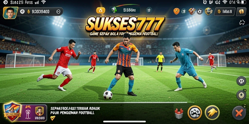 Tampilan gameplay seru dalam SUKSES777 dengan aksi sepak bola yang mendebarkan.