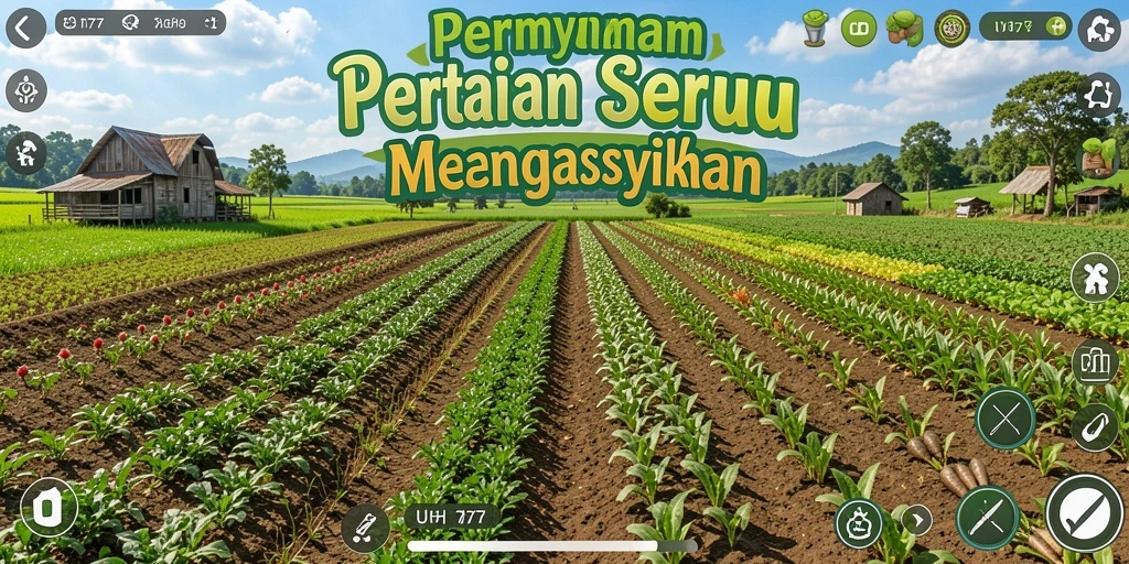 Screenshot UH77 menampilkan aksi seru bertani dengan grafis menawan.